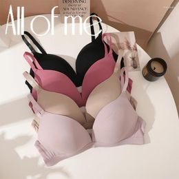 Bras 1Pc Seamless Bra For Women Soft Underwear Push Up Wireless Bralette Comfort Invisible Brassiere Elastic Simple Sexy Lingerie