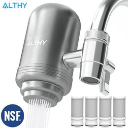 ALTHY Stainless Steel Faucet Tap Water Filter Purifier System NSF Certified Reduces Lead Chlorine Bad Taste Kitchen 240529