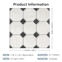 3D Wall Sticker Self-adhesive Decorative Wall Tile Peel and Stick Tile Backsplash for Kitchen Bathroom Waterproof Tile Sticker