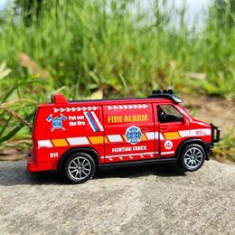 Mini 1:32 Alloy Miniature Diecast Rescue Vehicle for Kid Boy Pull Back Model Metal Fire Truck Ambulance Police SWAT Toy Car Gift