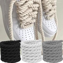 Shoe Parts 2PCS 120-160CM Thick Cotton Line Weaving Twisted Rope Bold Shoelaces Women Men Sneakers Low-top Canvas Laces Strings