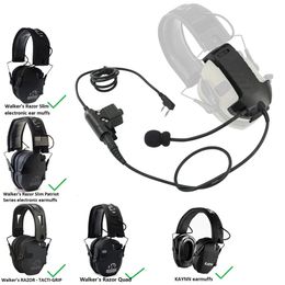 Electronic Earmuff Adapter External Microphone Kit for Walkers Razor Tactical Shooting Headset with Tactical U94 Ptt 240529