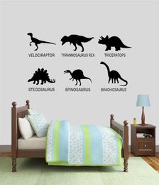 Six Dinosaur Wall Stickers Home Decor Living Room Boys Bedroom Game Room Mural Removable House Wall Decoration S079 2106154639274