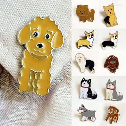 Brooches Lovely Pet Dog Animal Enamel Brooch Metal Alloy Clothes Jewellery Bag Lapel Pin Cartoon Dress Coat Suit Accessory Gift