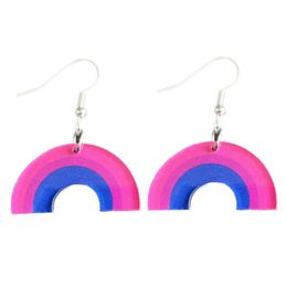 20pcs/lot Cross-border earrings rainbow geometric shape simple gay multicolor rainbow acrylic spring and summer fashion earrings