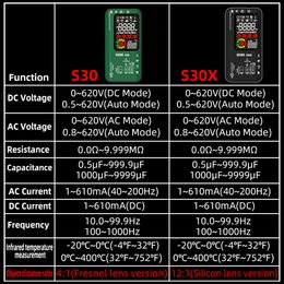 S30 S30X Digital Multimeter Auto 9999 Counts T-RMS DC AC Voltage Current 15V Diode Capacitor Ohm NCV USB Rechargeable Tester