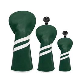 Simple Stripes Golf club cover Headcovers For Driver Fairway Woods Hybrid Waterproof PU Leather Soft Protector Durable Covers