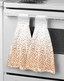 Towel Geometric Gradient Orange Hanging Kitchen Hands Towels Quick Dry Microfiber Cleaning Cloth Soft