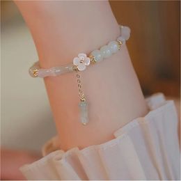 Icing on the cake Chinese Style Hetian Jade Adjustable Bracelet Bamboo Shaped Beaded Women Jewelry Gentle ie Gift 240529