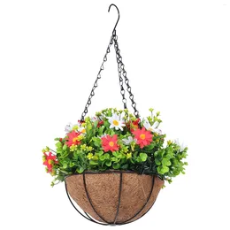 Decorative Flowers Wall Mounted Planters Flower Basket Pendant Artificial Vines For Outdoors Pot Hanger