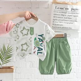 Clothing Sets Summer Baby Boy Boutique Toddler Set 2024 Luxury Printed Short Sleeve T-shirts And Shorts Infant Boys Clothes Outfits