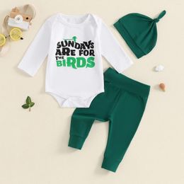 Clothing Sets CitgeeAutumn Infant Baby Boys Pants Set Long Sleeve Letters Print Romper And Hat Fall Outfit Clothes