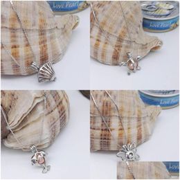 Lockets Love Pearl Cages Pendants Necklace Opening Shells Turtles Dolphin Butterfly Charms Necklaces For Women Fashion Drop Delivery J Dhmmc