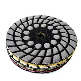 3"/4" 4-Steps Flexible Diamond Polishing Pads 80/100mm Abrasive Dry Grinding Discs for Granite Marble Stone Countertop Tiles