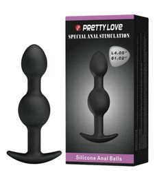 PREETY LOVE Double ball black anal Butt Plug erotic toys intimate products for anal sex penis Adult Sex Toys For Women or men q1716368853