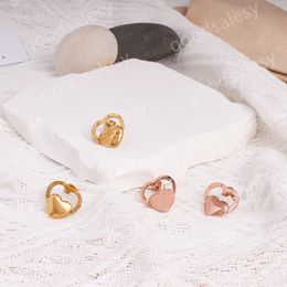 Designer Earrings Luxury Brand Stainless Steel Letter Heart Design Gold Plated Geometric Famous Women Crystal Rhinestone Earring Wedding Party Jewerlry