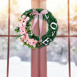 Decorative Flowers Circle Artificial Wreath Valentine's Day Flower Rose Vine Bud Home Decor Simple Wreaths For Front Door