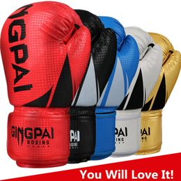 HIGH Quality Adults Women/Men Boxing Gloves Leather MMA Muay Thai Boxe De Luva Mitts Sanda Equipments8 10 12 6OZ boks L2405
