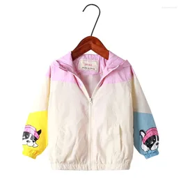 Jackets Girls Jacket For Boy Coat Kids Children Toddlet Girl Clothes Hooded Zip Colorblock Long Sleeve