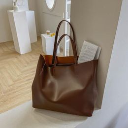 High Quality Leather Totes Bags For Women Minimalist Singl Shoulder Large Capacity Shoppers Bag Solid Color Handbag Cross Body 302p