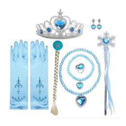 7pcs Handschuhe Tiara Angle Fairy Zauberstab Schmuckset Prinzessin Dress Up Accessoire Kostüm Kit CWNS-001