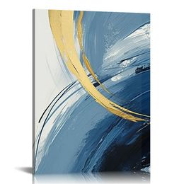 Blue Grey Abstract Canvas Wall Art Decor Fantasy Modern Artwork Painting for Living Room Bedroom Panel Wall Pictures Graffiti on White Background