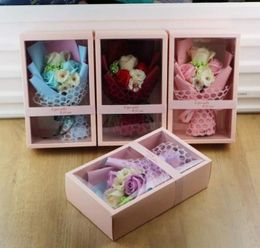 Rose Flower With Gift Box Birthday Wedding Party Rose Bath Body Soaps Flower Valentine Day Gifts Bouquet17949031