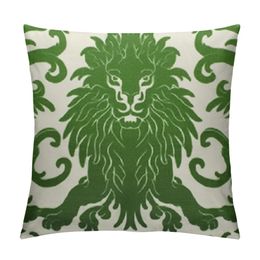 Green Lion Body Pillow Case Throw Pillow Cushion Cover Lumbar Pillow Covers Decorative Pillowcase for Sofa Living Room Bedroom