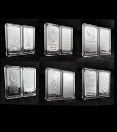 10pcs Non Magnetic Craft 1Oz Series Bullion Bar United States Switzerland Germany Silver Plated Crafts Collection Gift5039131