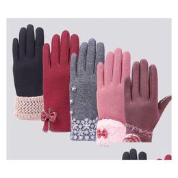 Пять пальцев перчатки женщины касаются sn fleece inter inter witre теплые стили Mti drop Delivery Accessories Hats, шарфы варежки dhnpj