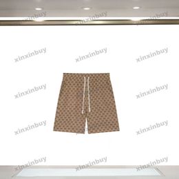 xinxinbuy 2024 Men women designer shorts Double letter jacquard sets short black white blue Apricot XS-2XL new