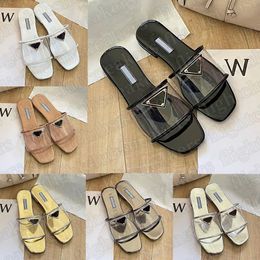 Designer Sandals Womens Pvc Slide piatti Sandalo Slifori Bianco Bianco Gold Gold Ladies Summer Beach Slipper