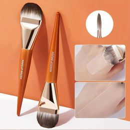 Makeup Tools Ultra Thin Broad Tongue Foundation Makeup Brush High Density Facial Makeup Brush Seamless Concealer Soft Hair Beauty Tool z240529
