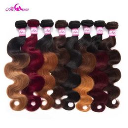 Hair Wefts Ali Coco Malaysia Body Wave Hair Bundle 1/3/4 Bundle 8-30 inch Body Wave Trading Non Remi Omber Hair 100% Human Hair Extension Q240529