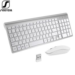 SeenDa 2.4G Wireless Keyboard and Mouse Combo Mini Multimedia Full-size Keyboard Mouse Set For Computer Notebook Laptop Desktop 240529