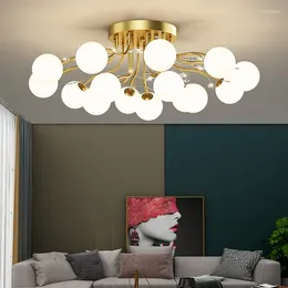 Chandeliers Nordic Glass Ball Ceiling Chandelier Gold For Living Dining Room Bedroom Decor Pendant Lamp Home Indoor Lighting Lusters Fixture