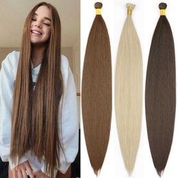 Hair Wefts 36 inch straight bundle hair extension heat-resistant Fibre hair weaving black womens synthetic hair clip Q240529