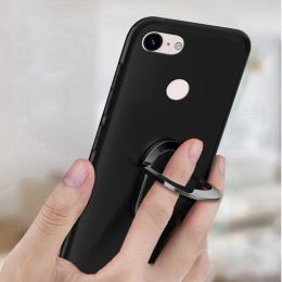 Coque for Google Pixel 3 XL Case luxury 6.3 inch Soft Black Silicone Magnetic Car Holder Ring Cover for Google Pixel 3XL
