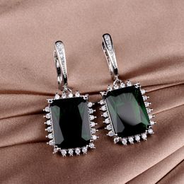 Bohe Lab Sapphire Dangle Earring 925 Sterling silver Party Wedding Drop Earrings for Women Bridal Promise Jewellery Gift 324K