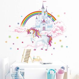 Bohemian Style Cartoon Rainbow Stickers for Kids Girl Room Nursery Wall Decals Home Decorative Bedroom Decor L2405