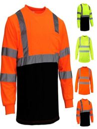 Men039s TShirts Shirts For Men High Visibility Reflective Tshirt Long Sleeves Safety Shirt Hi Vis Workwear T Work Women1010825