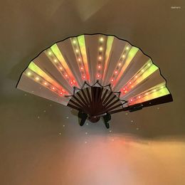 Party Supplies 1 Pc Remote 5V Rechargeable Colorful 13 Inches LED Fan Nightclub Dancing Neon Light Decor Props Glowing Flashing