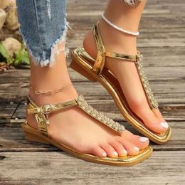 Sandals Summer 2024 Women's Solid Colour Casual Comfortable Non-slip Fashion Flat with Women Zapatos e41