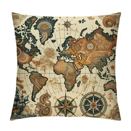 Kasta kuddtäcke Great Vintage World Map Rectangular Sofa Pillow Case Cushion Cover For Home Couch Bed Decor