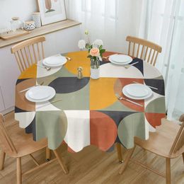 Table Cloth Nordic Retro Medieval Abstract Color Waterproof Tablecloth Decoration Wedding Home Kitchen Dining Room Round Cover