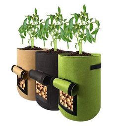 NonWoven Plant Potato Grow Bag Reusable Highly Breathable Vegetables Grow Pots Felt Planting Bag Flower Planter 5 710 Gallon la2226225