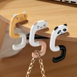 Cute Portable Bag Hook Animal Plastic Table Hook Purse Handbag Travel Bag Organizer Holder Office Decor Plastic Desk Side Hooks