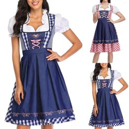 Party Dresses Women's Germany Traditional Oktoberfest Dress Body Sculpting Stage Costume V Neck Lolita Aprons For Women