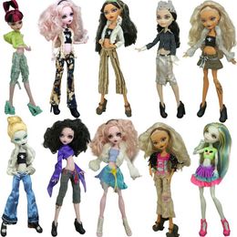 Doll Apparel Mix Outfits for Monster High Doll Clothes Fashion Sunglasses Toys Skirt Party Dress for Ever After High Doll Accessories JJ Y240529