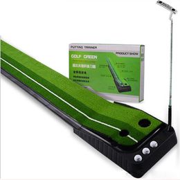 Dual Colour Grass Golf Putting Exerciser Indoor And Outdoor Golf Putter Trainer Portable Golf Practise Mat With Return Fairway